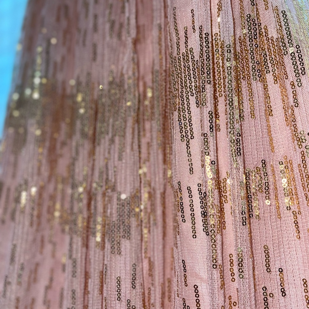 Adrianna Papell Strapless Long Formal Gown Blush and Gold Size 3/4 - Picture 12 of 14